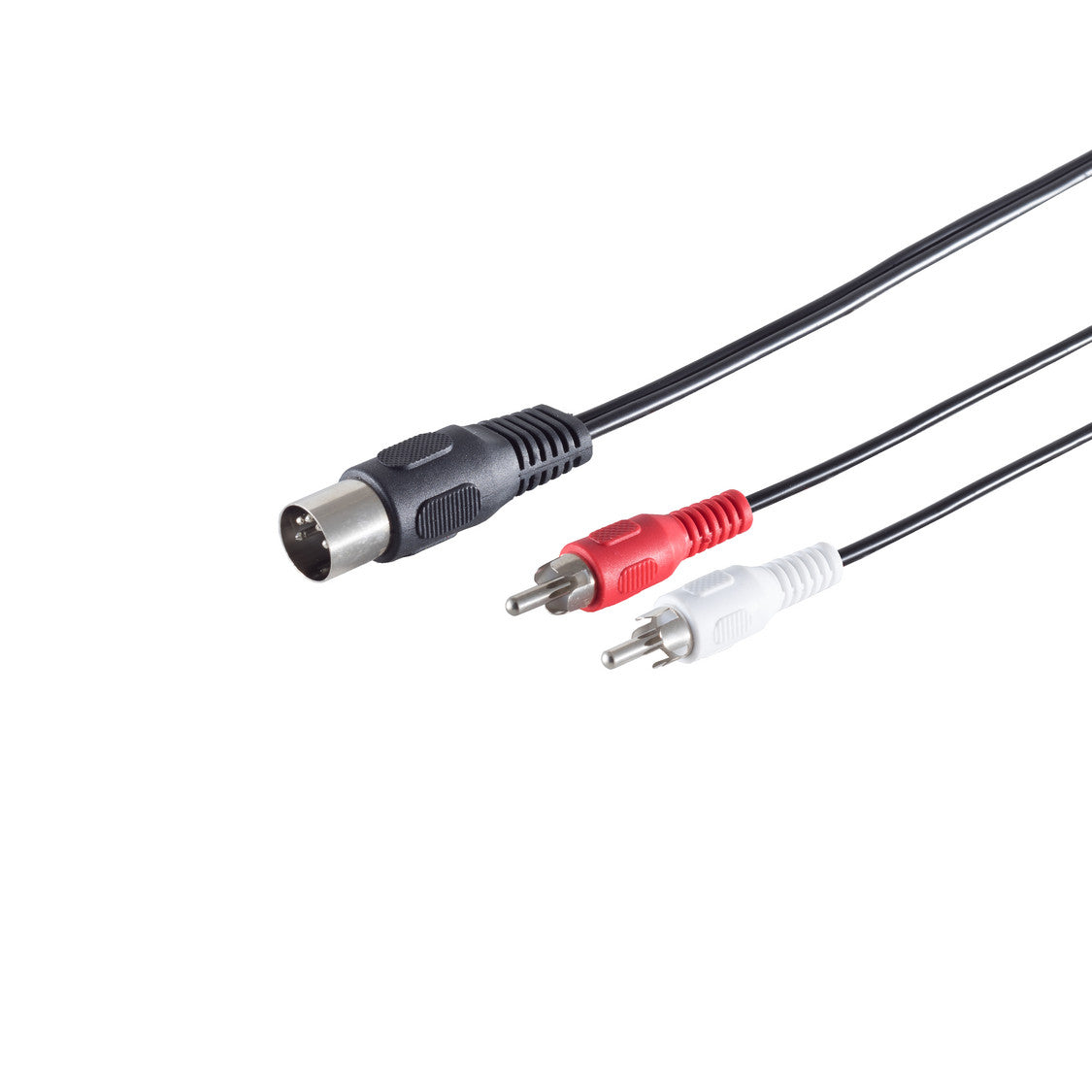 DIN-Audio-Kabel, 5-poliger Stecker zu 2 Cinchstecker, 1,5m, Belegung 1/4 –  wirelex