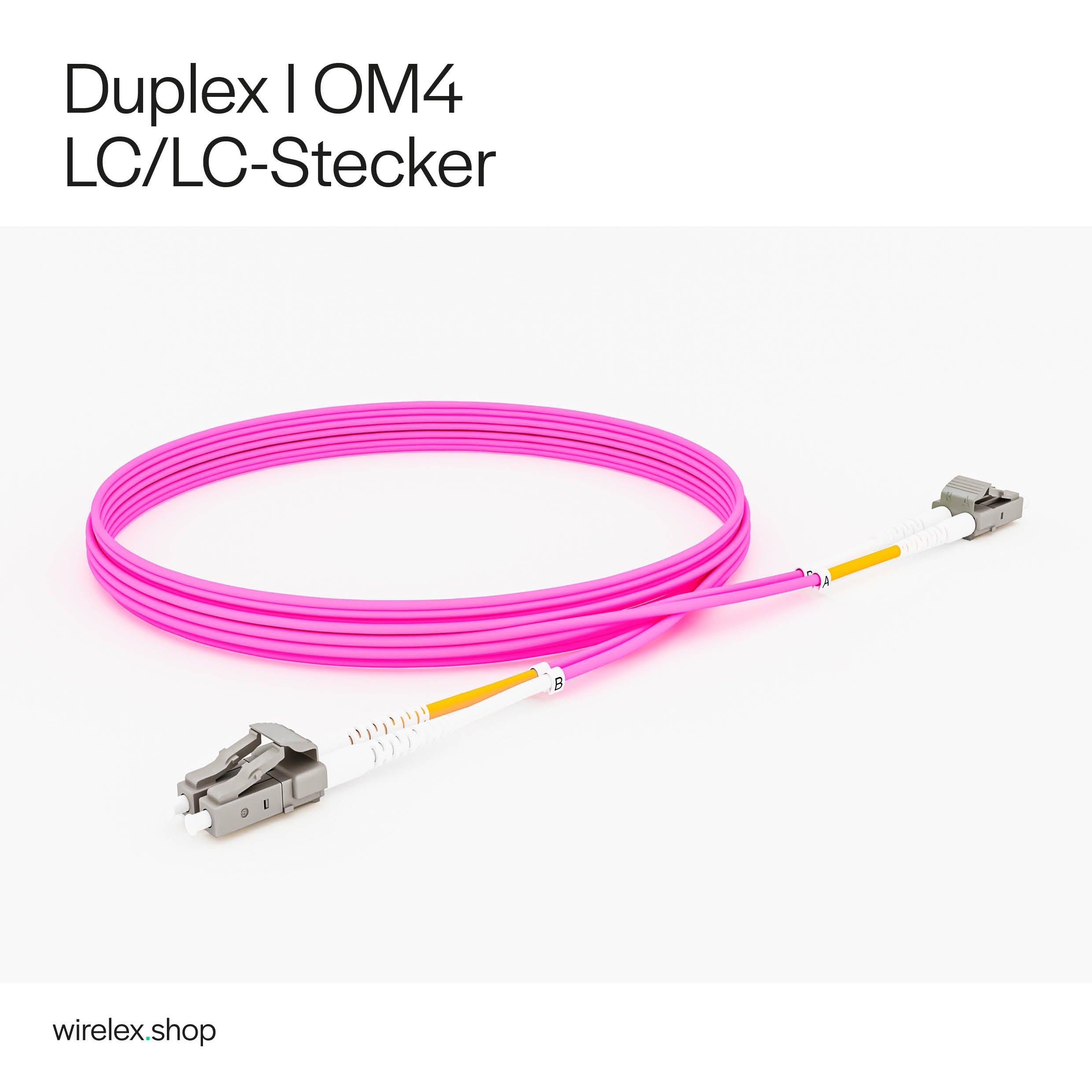 LWL Glasfaser Duplex Patchkabel LC/LC OM4 50/125µm