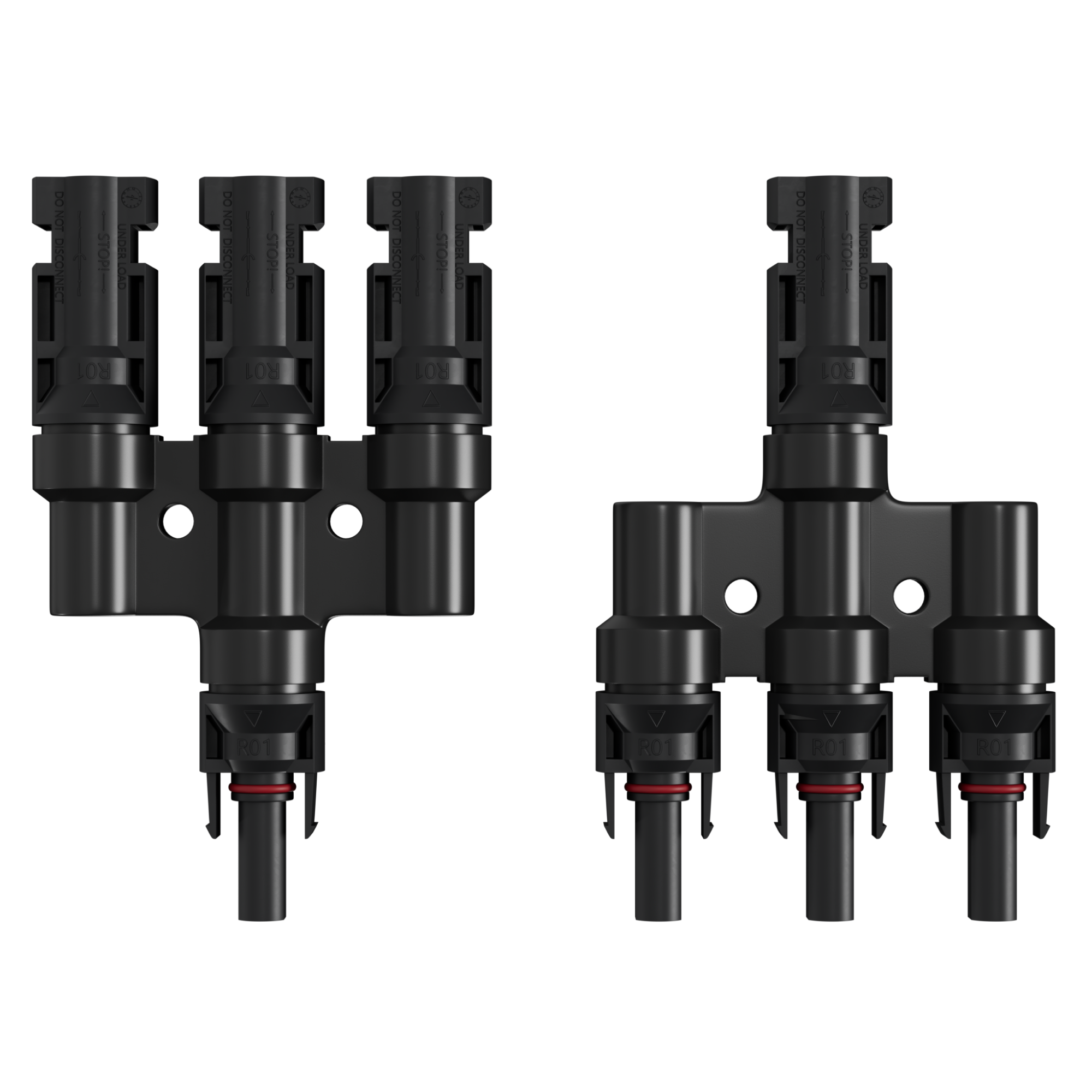 MC4 T-Adapter Set, 3/1, IP67, 1.5kV, schwarz