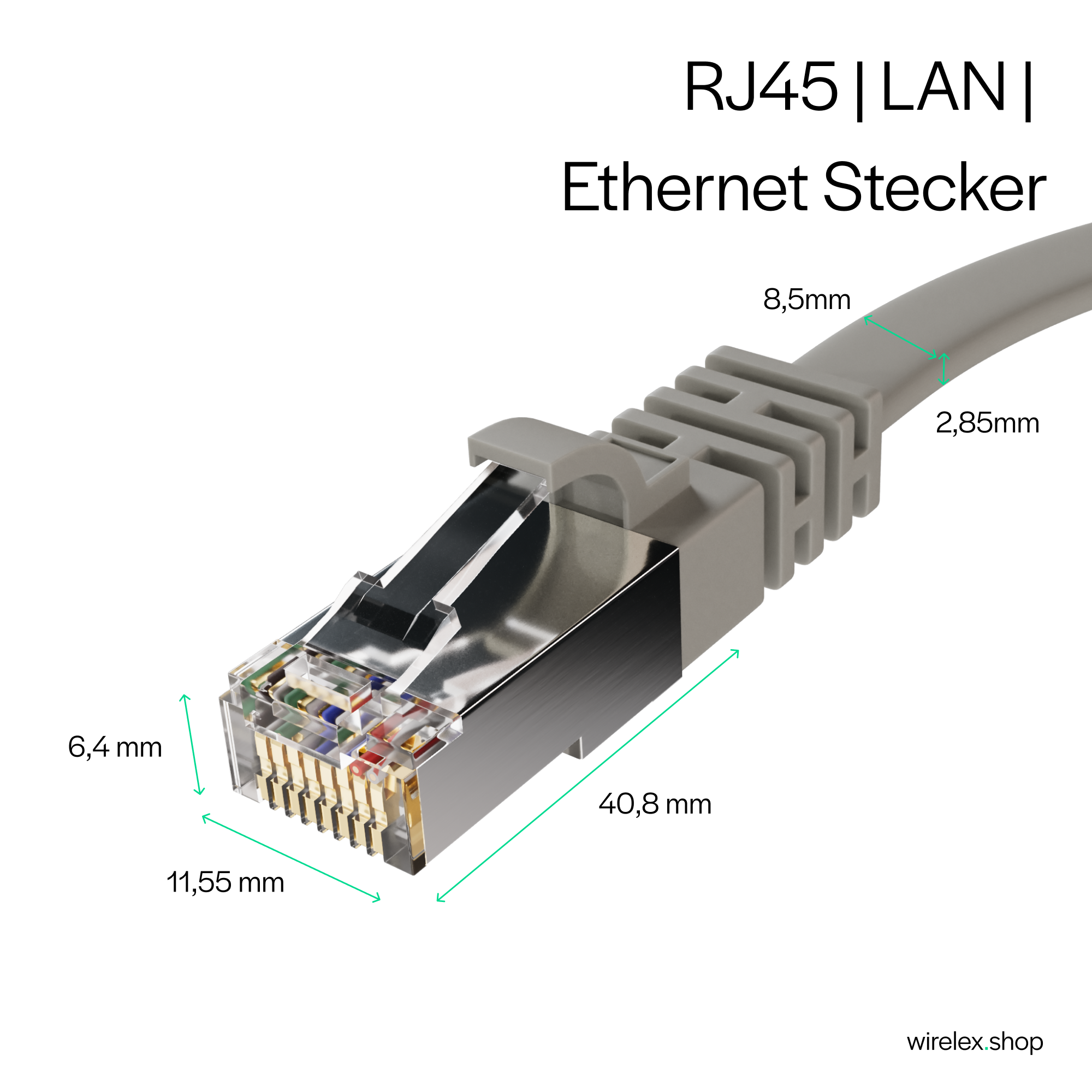 RJ45 Patchkabel-Flachkabel, Flat U/FTP m. CAT 7 Rohkabel, slim     