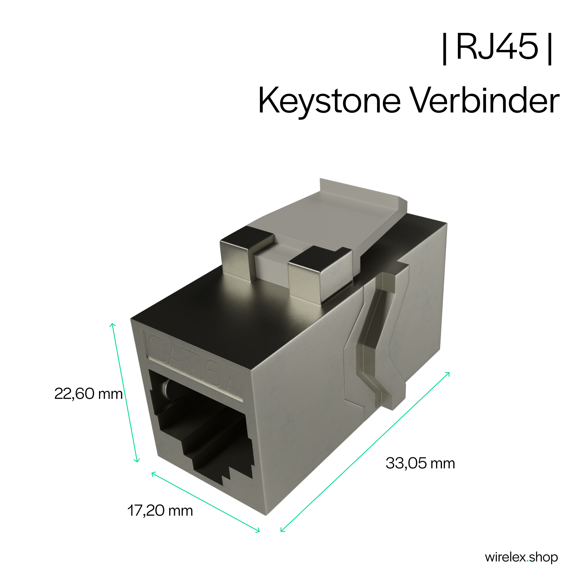 Keystone RJ45 Verbinder, CAT 6A, STP