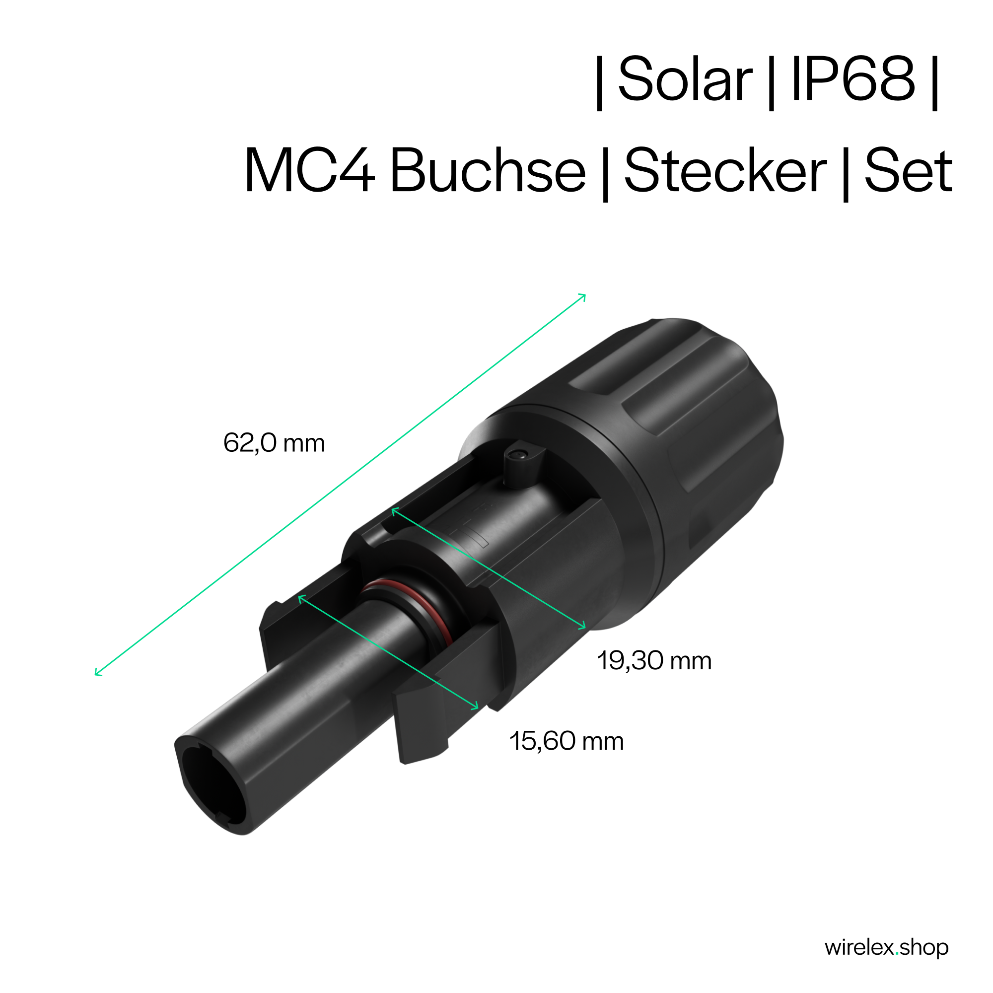 MC4 Stecker/Buchse Set 2.5-6mm², IP67, 1500V