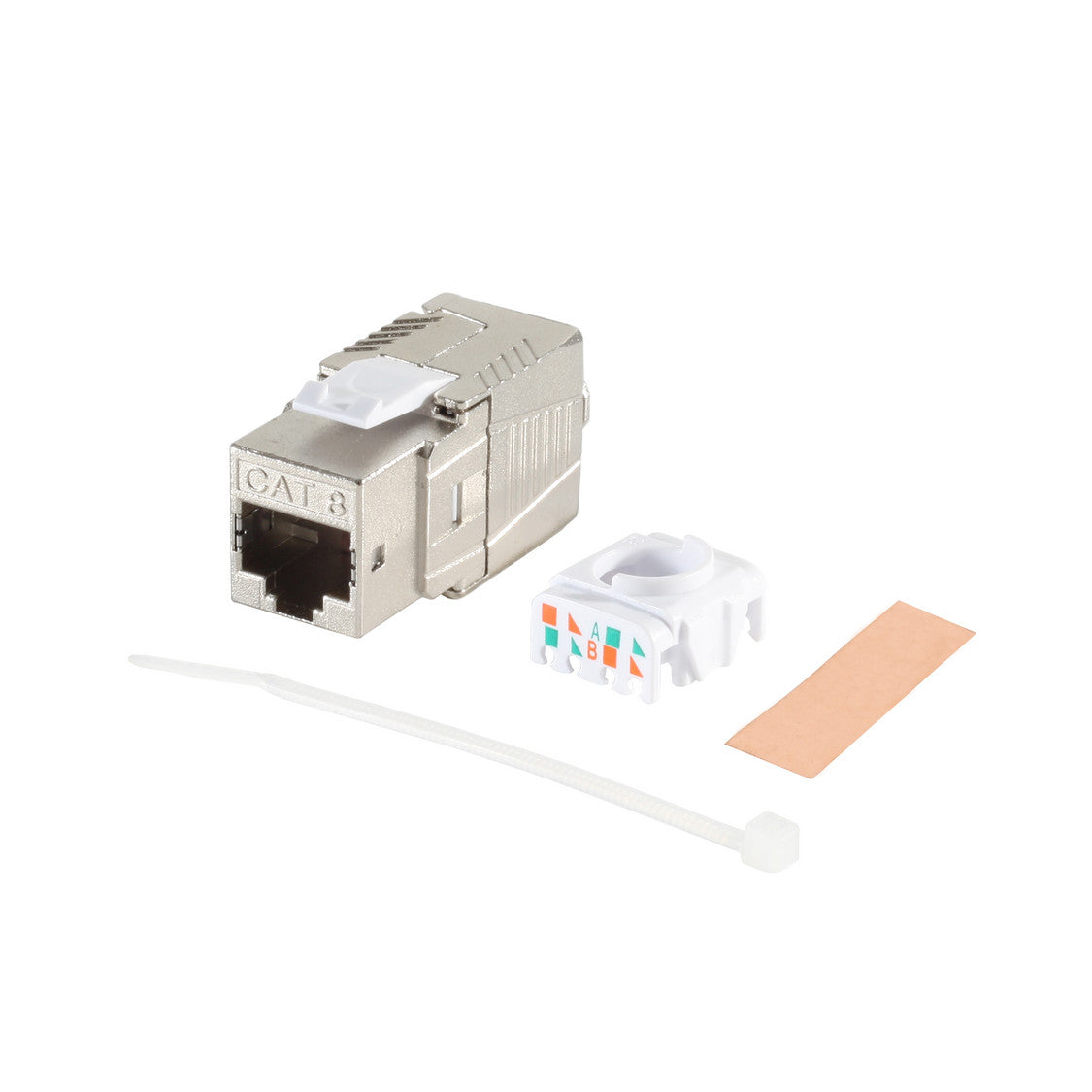 Feldkonfektionierbarer Cat. 8.1 RJ45 Keystone, Metall     