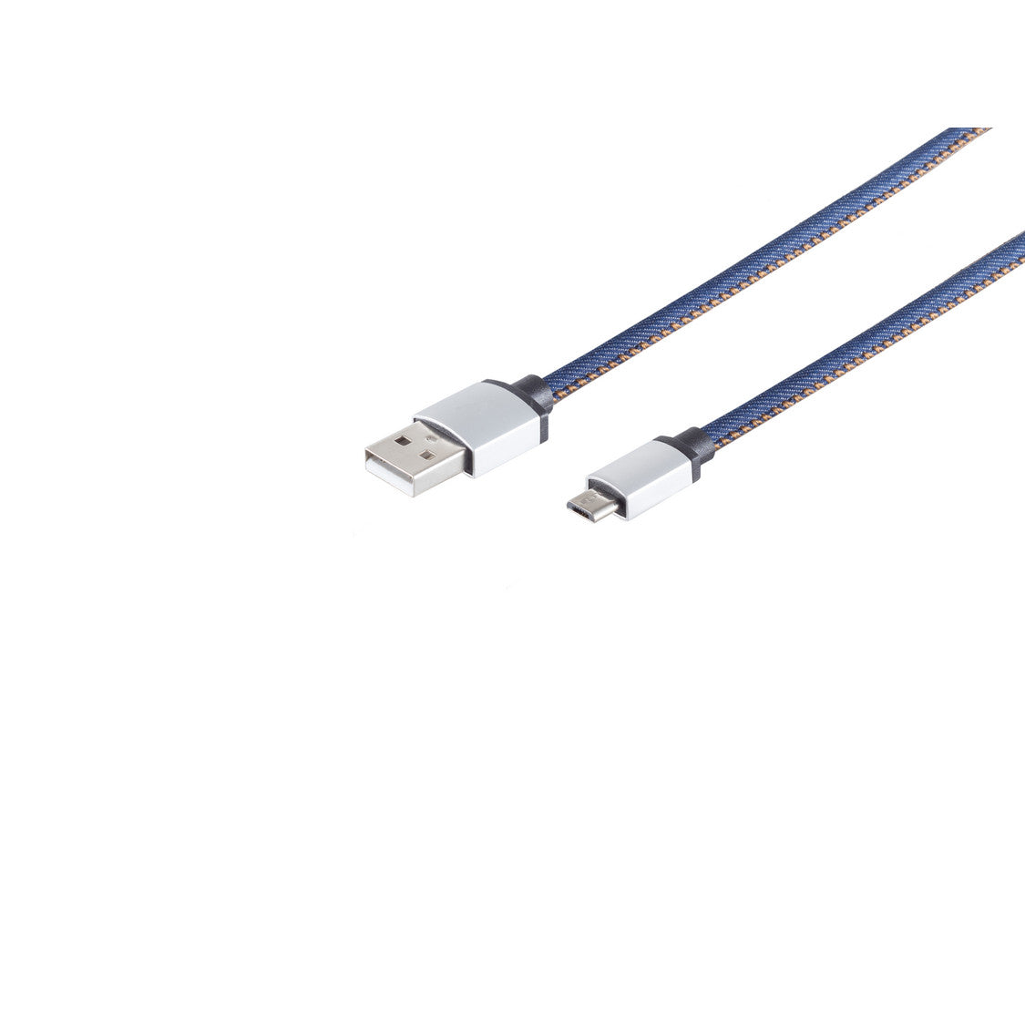 USB Ladekabel, USB-A-Stecker auf USB Micro B Stecker, Jeans
