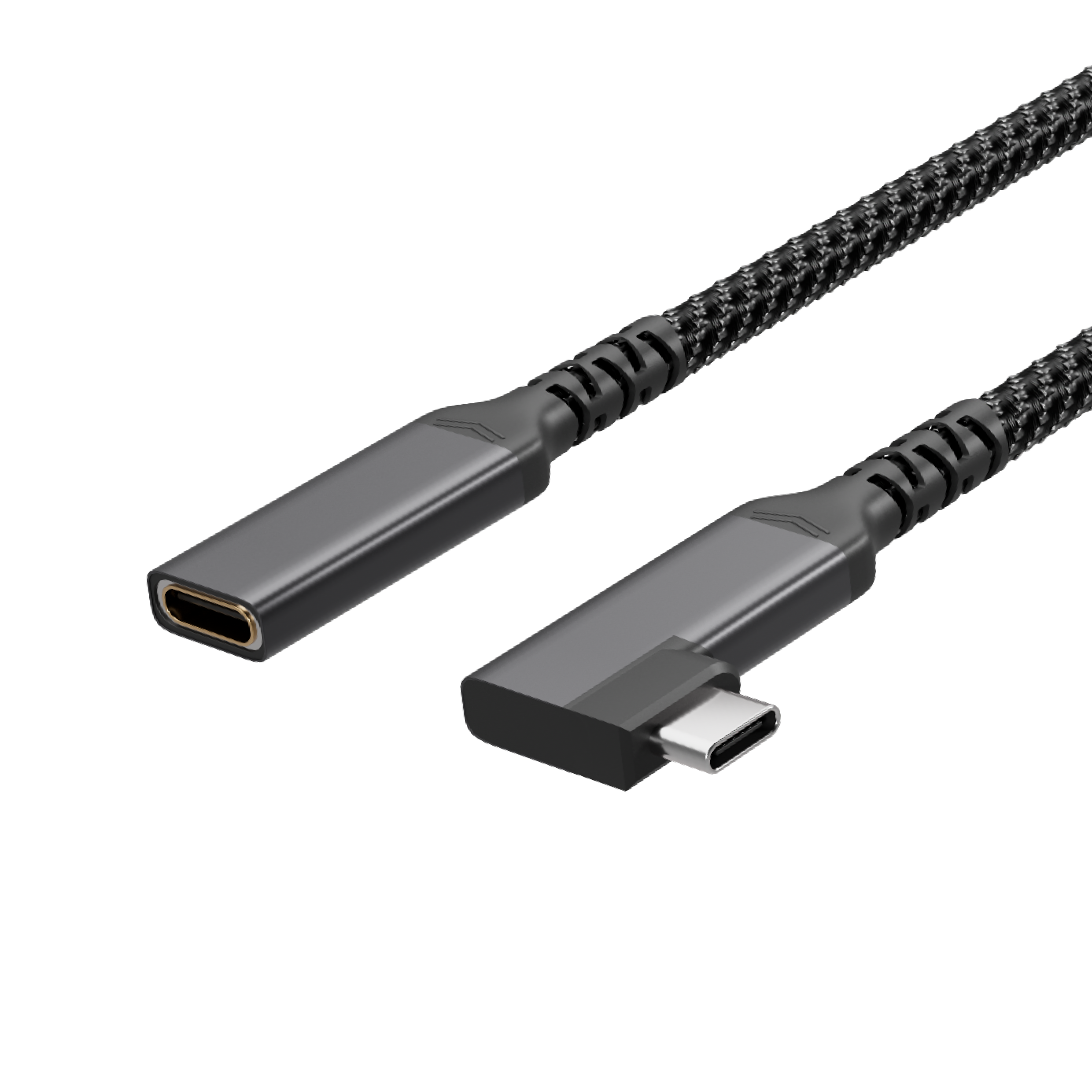 USB-C Verlängerungskabel, 3.2, 90°, PD, Textil