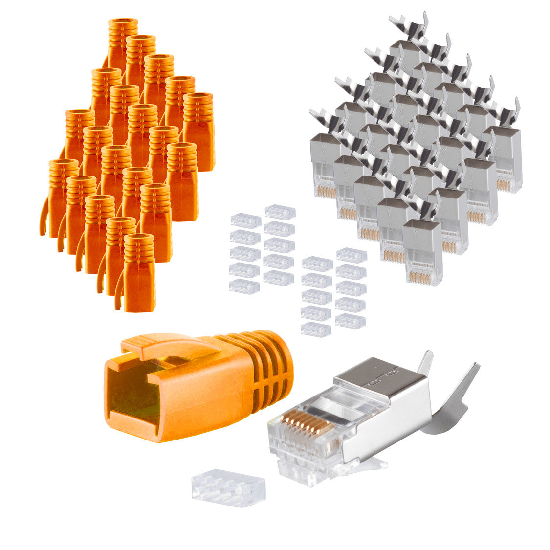 Stecker SET für Verlegekabel bis AWG 23 Orange VE 20     