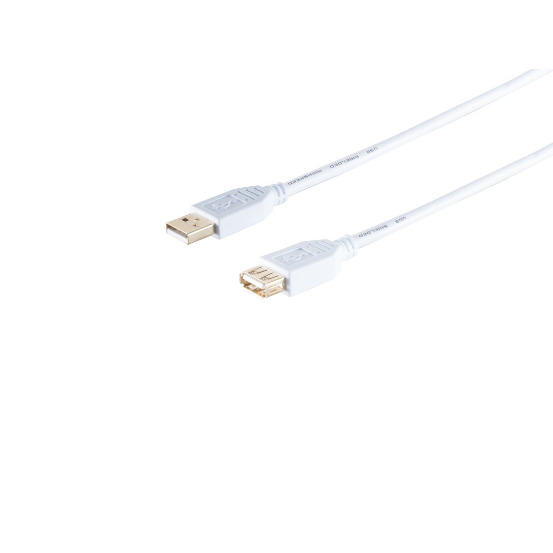 USB Kabel, Typ A Stecker auf Typ A Kupplung, HIGH SPEED, vergoldete Kontakte, USB 2.0