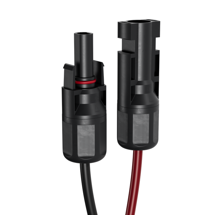 Y-Einspeisekabel mit zwei MC4-Steckern für parallele Verbindung zu einem Anderson-Stecker.