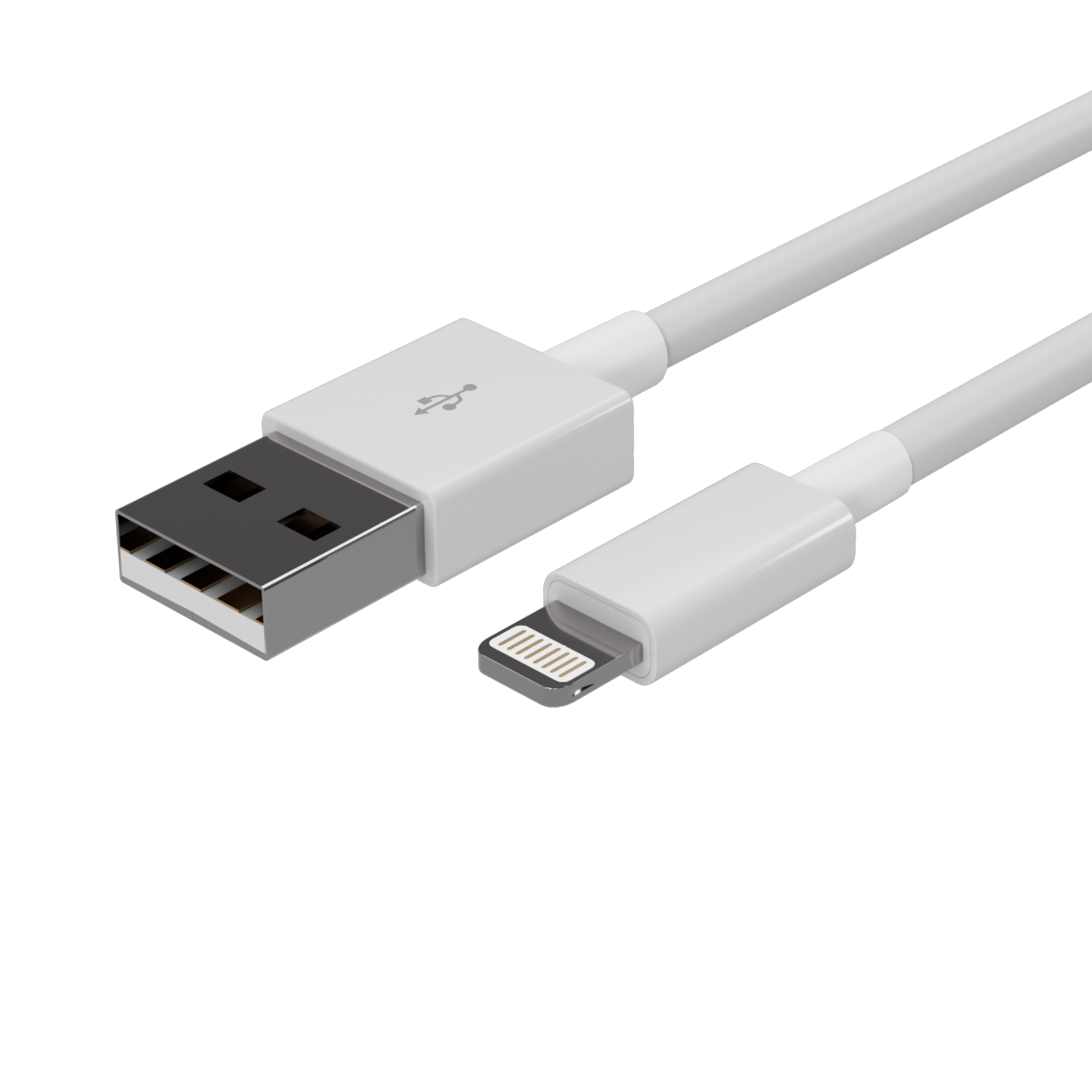 Flexline USB-A zu 8-Pin Lade- und Synchronisationskabel, USB 2.0, Weiß