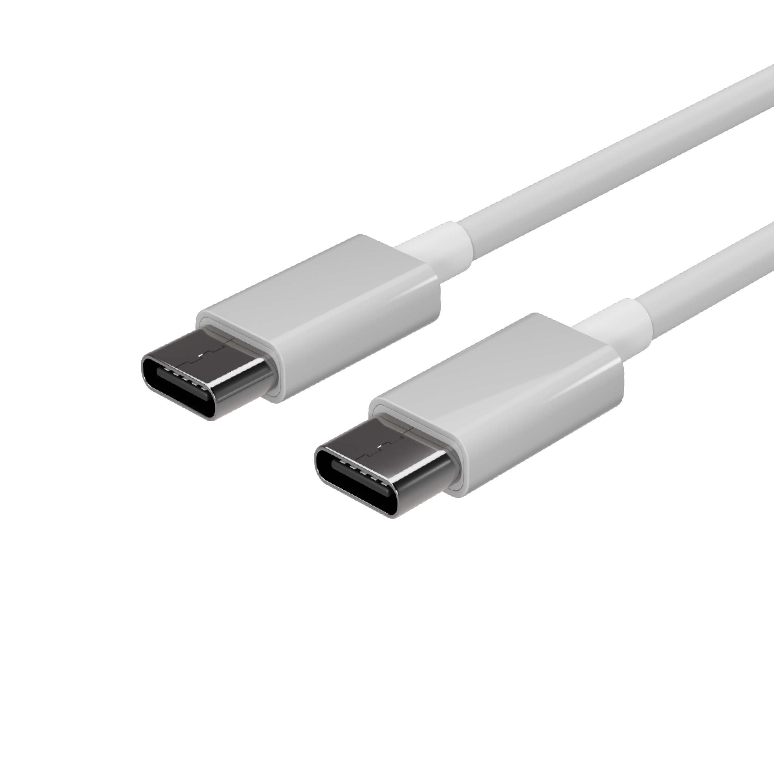 Flexline USB Ladekabel, USB-C Stecker auf USB-C Stecker, 2.0, ABS, weiß