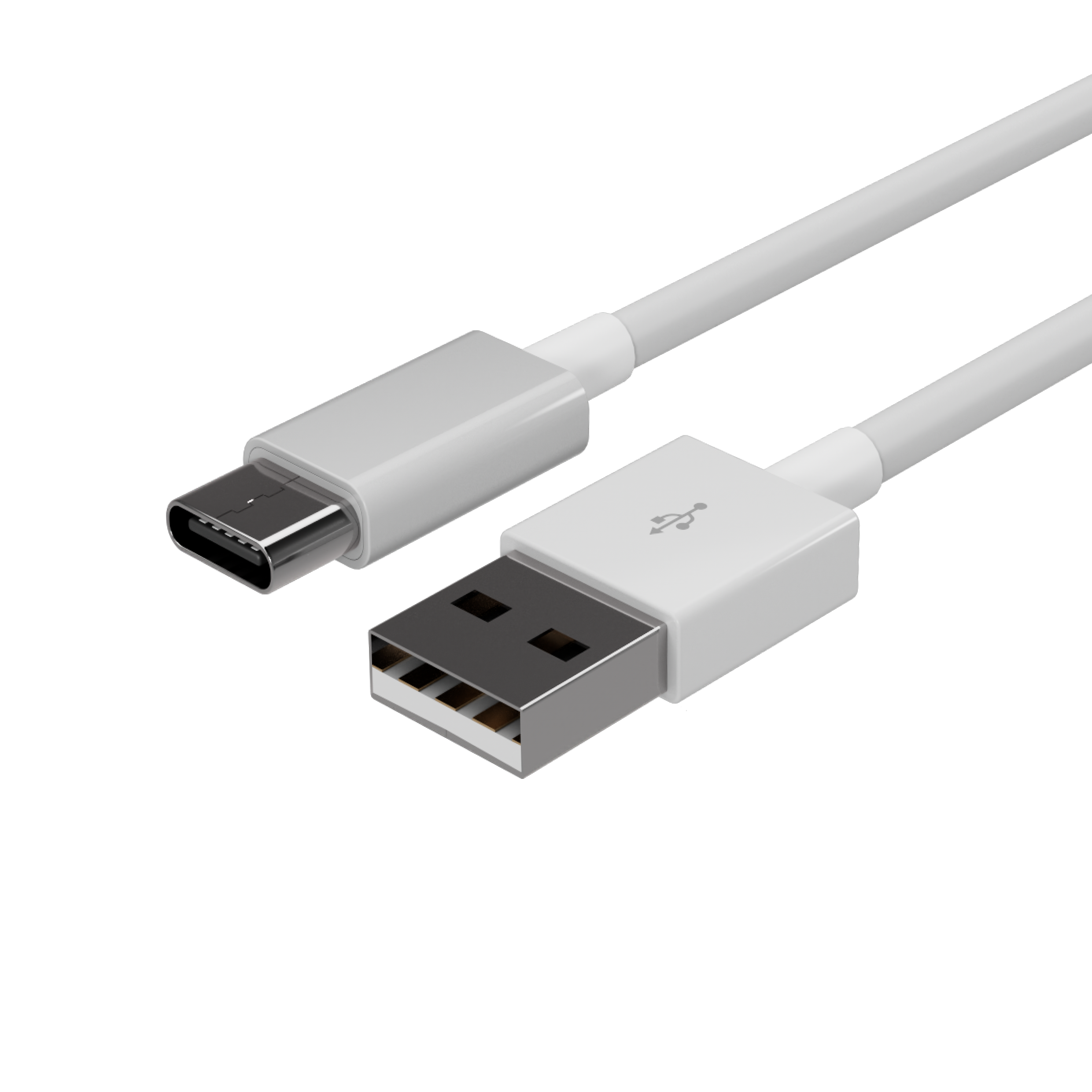Flexline USB Kabel, USB-A Stecker auf USB-C Stecker, 2.0, ABS, weiß