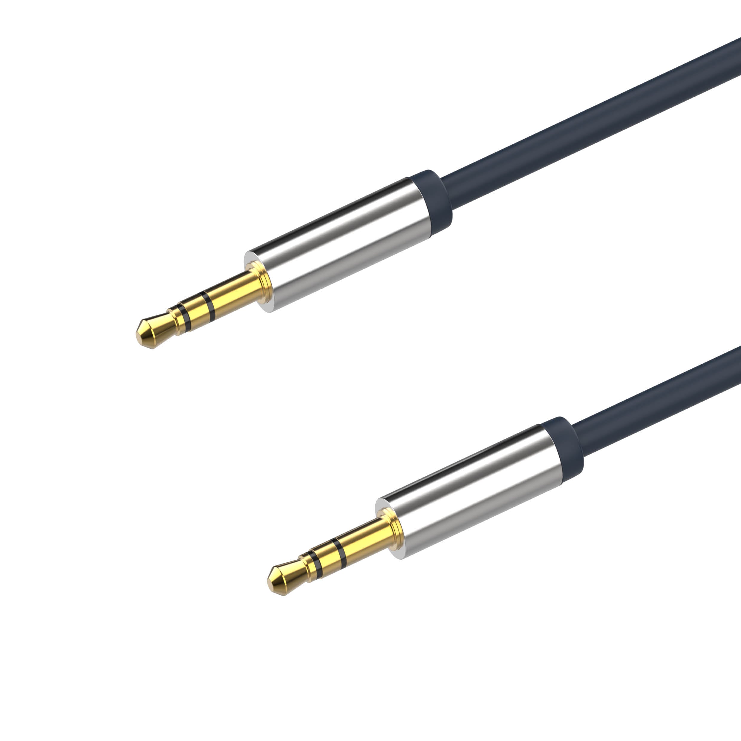 Flexline®-3,5mm Audio Klinkenkabel, hochflexibel, 2x 3,5mm Metall Klinkenstecker mit vergoldeten Kon