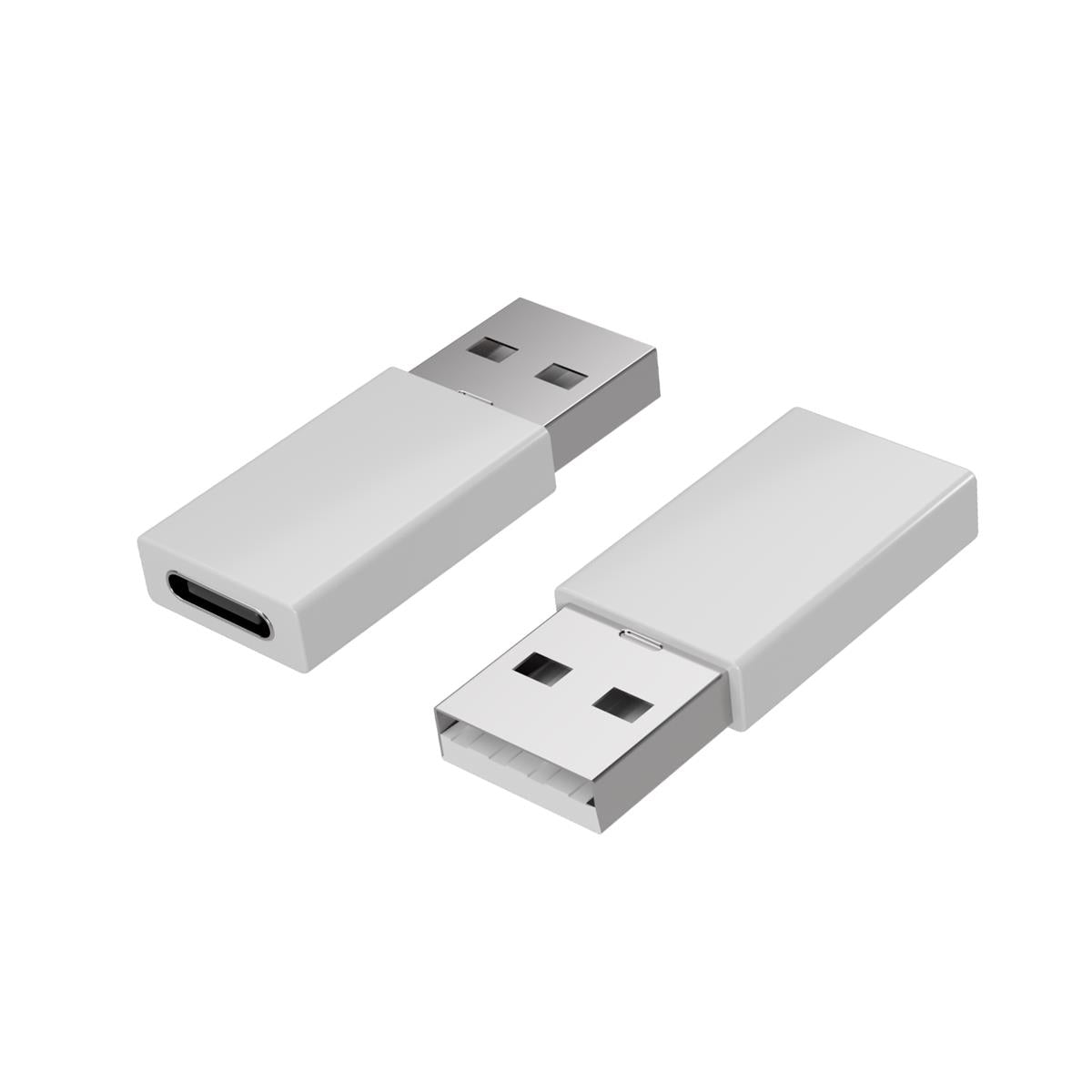 Adapter USB 2.0 A Stecker auf USB 3.1 C Buchse, weiß     