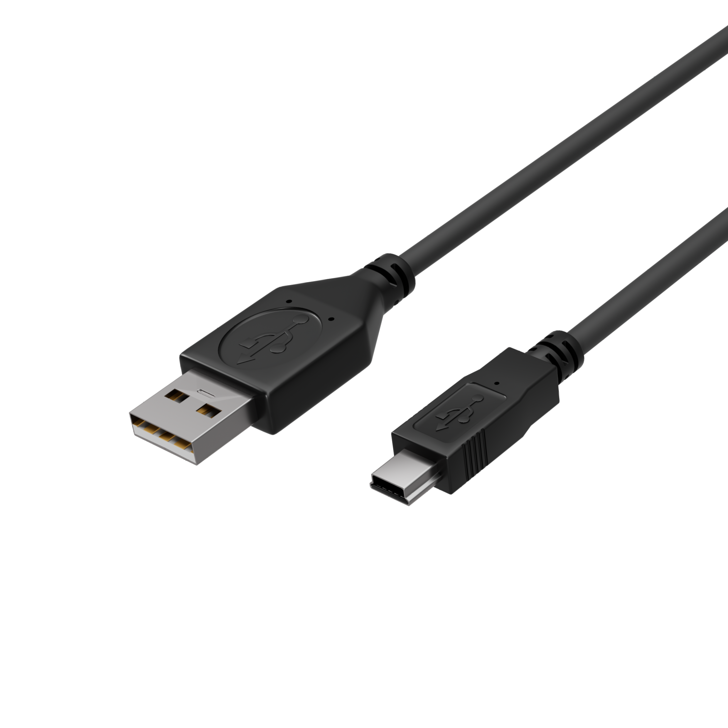 USB-Mini Kabel, USB-A-Stecker auf USB-B-Mini 5-pin Stecker, USB 2.0, KUPFER