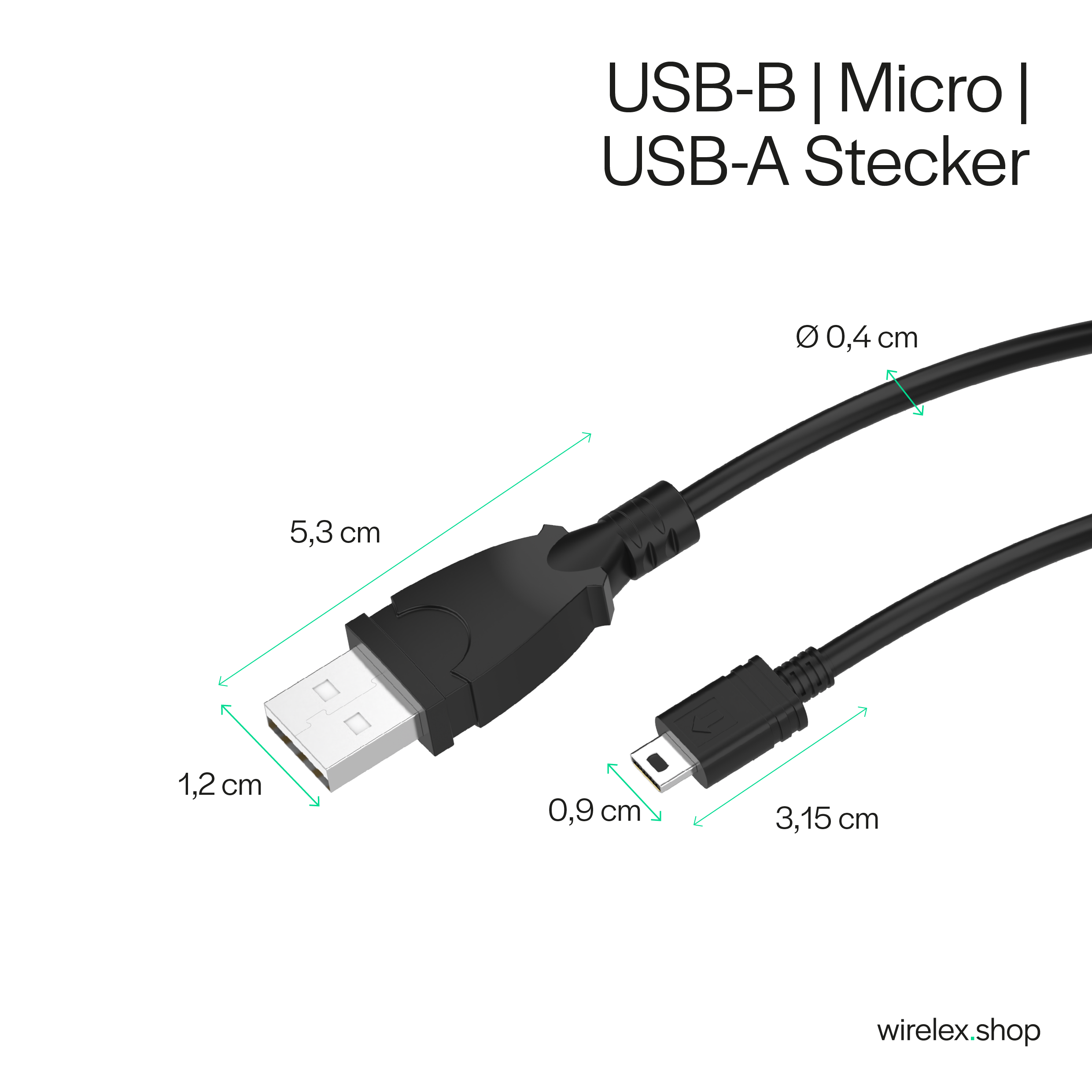 USB 2.0 A Stecker auf Mini USB 2.0-8 pin  St. 1,5m