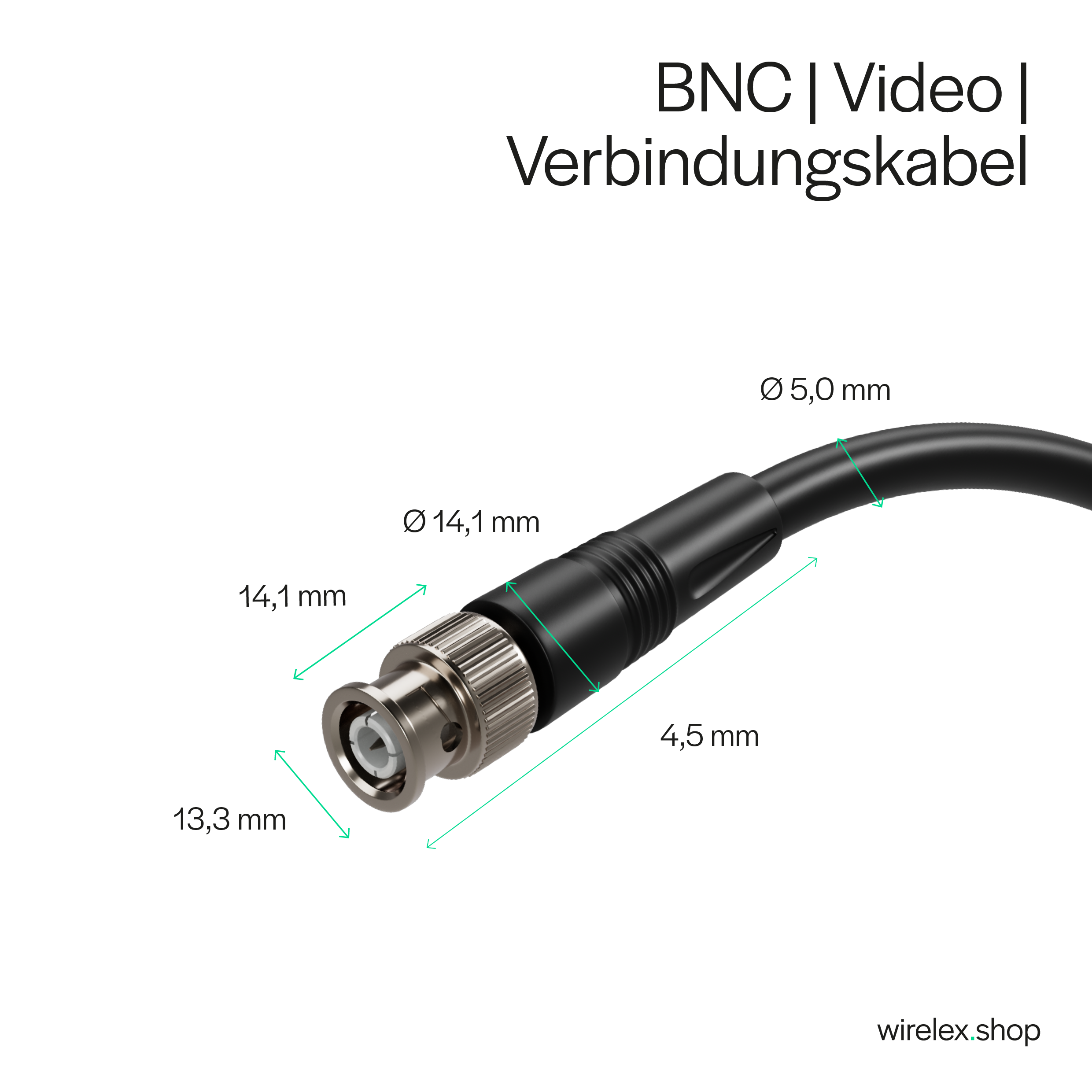 BNC Kabel, BNC-Stecker auf BNC-Stecker, RG58, 50 Ohm