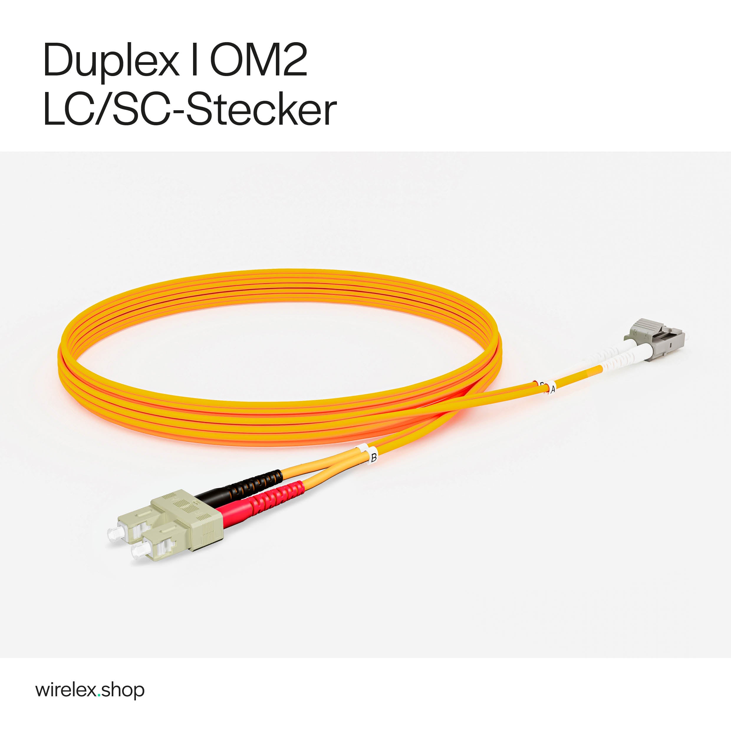 LWL Glasfaser Duplex Patchkabel LC/SC 50/125µ OM2