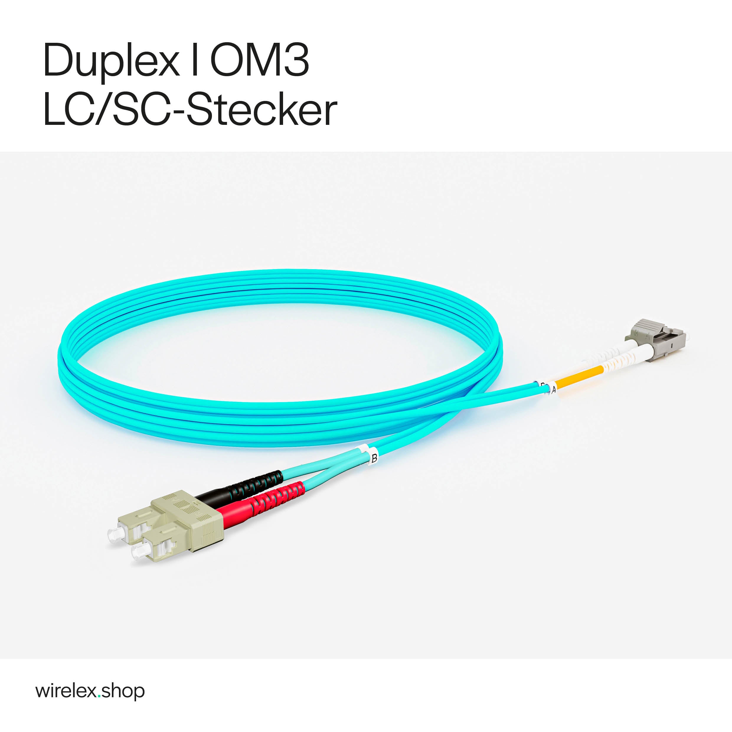 LWL Glasfaser Duplex Patchkabel LC/SC 50/125µ OM3