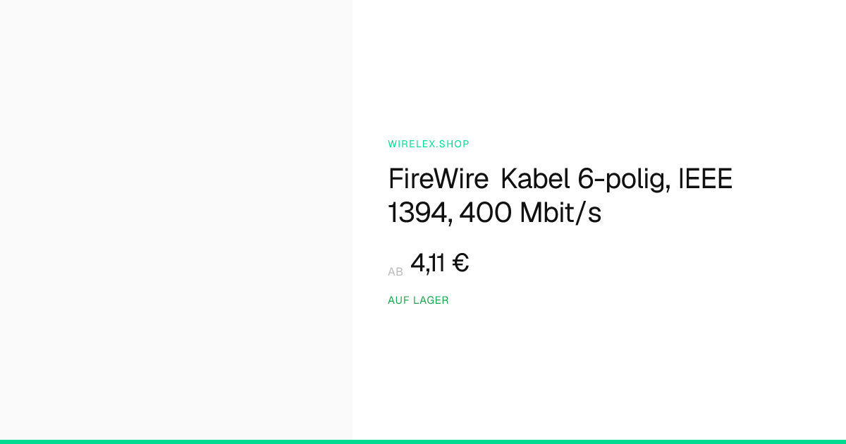 FireWire-Anschlusskabel, IEEE 1394, 6-Pol, 400 MBit/s — wirelex.shop