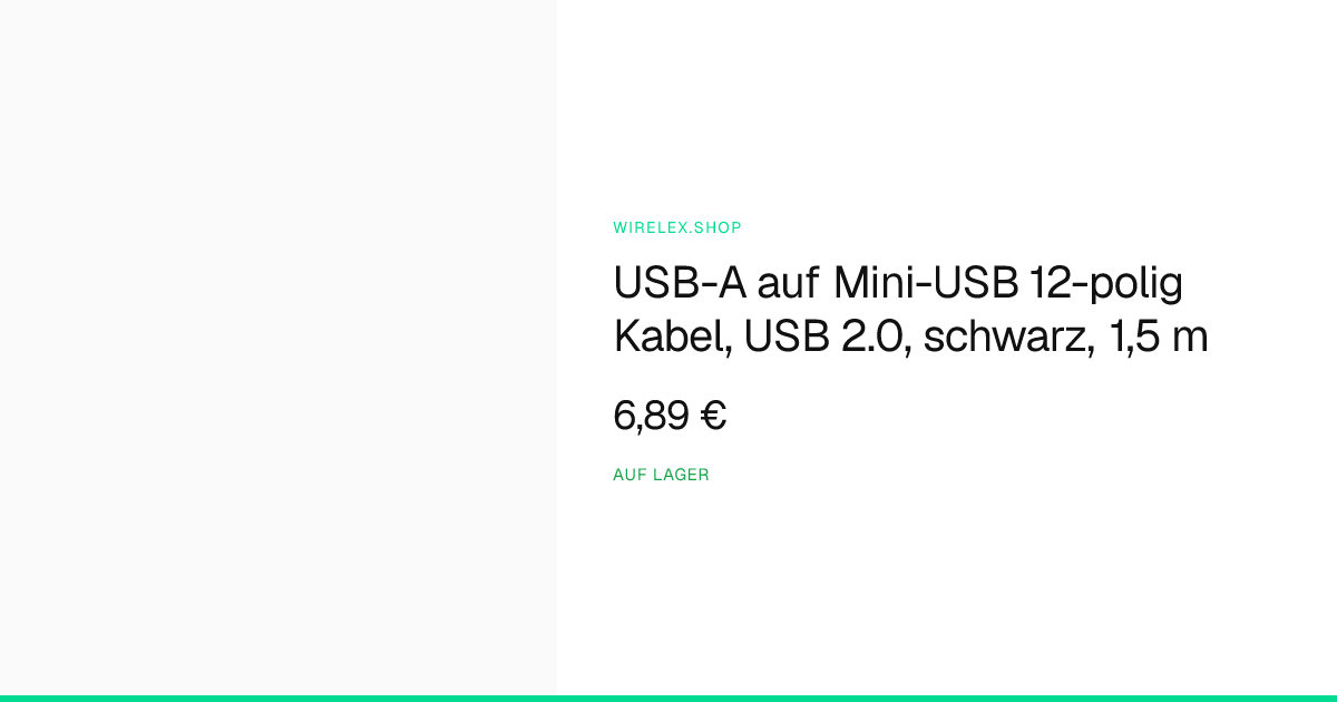 USB 2.0 A Stecker auf Mini - 12 pin Stecker, 1,5m — wirelex.shop